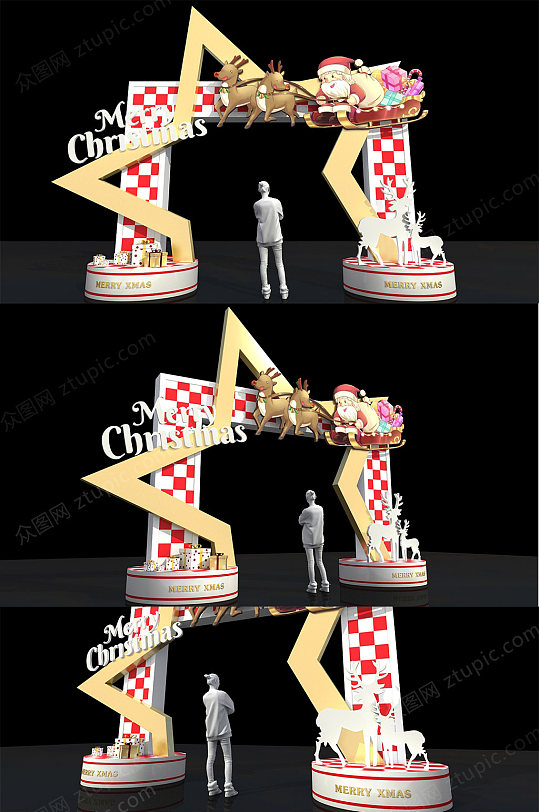 2020圣诞装饰美陈门楼-众图网