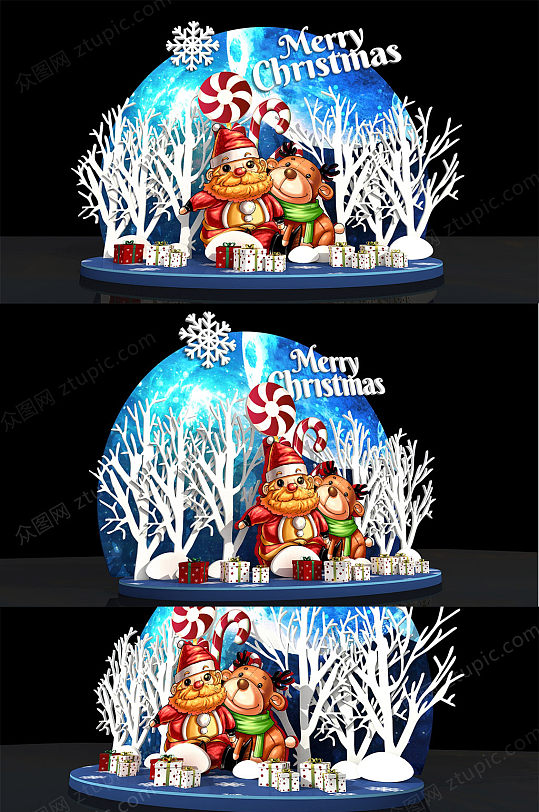 创意可爱圣诞节美陈装饰-众图网