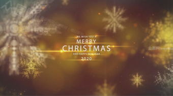 科技感圣诞节新年雪花动画文字标题片头-众图网