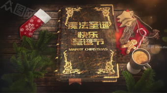 翻书动画圣诞场景祝福视频AE模板-众图网
