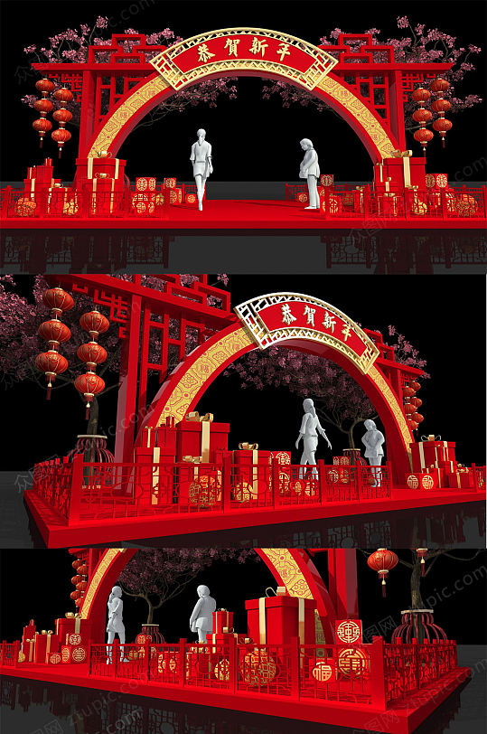 恭贺新春装饰美陈-众图网