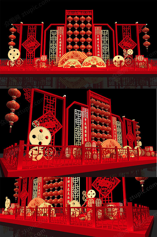 红色大气商场陈设-众图网