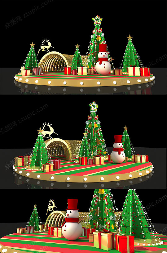 时光隧道圣诞节装饰DP美陈设计-众图网