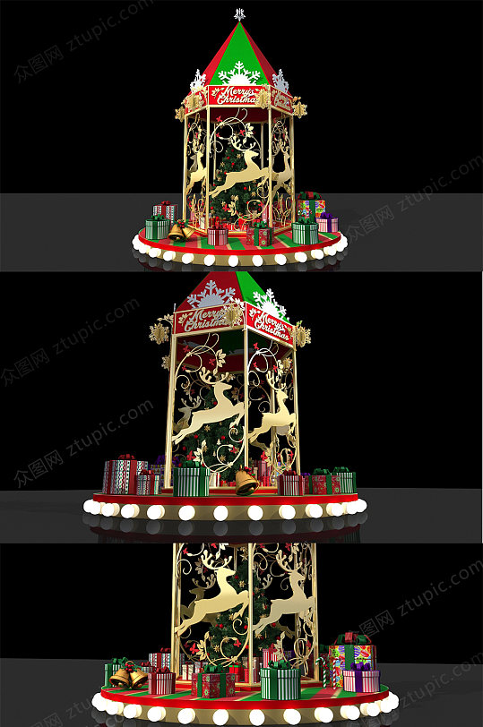 2020圣诞节美陈DP点设计 合影墙网红打卡墙-众图网