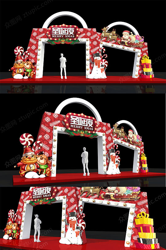 创意礼袋圣诞节门楼设计-众图网