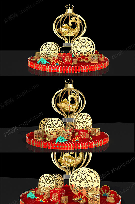 2020鼠年金属美陈DP设计-众图网