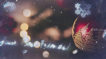 空灵圣诞节雪花飘落祝福短视频模板设计素材-众图网