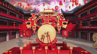 2020鼠年大气传统古风3D贺岁视频-众图网