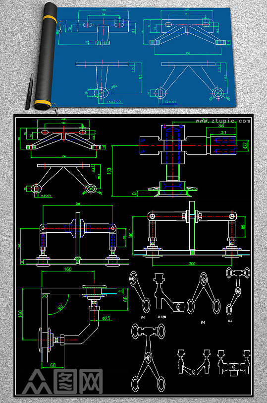 2019原创室内玻璃CAD素材-众图网