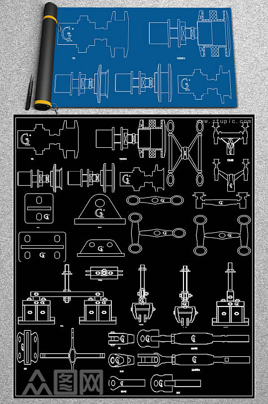 原创玻璃节点CAD素材-众图网