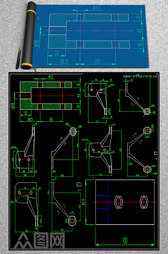 最全幕墙节点CAD图块-众图网