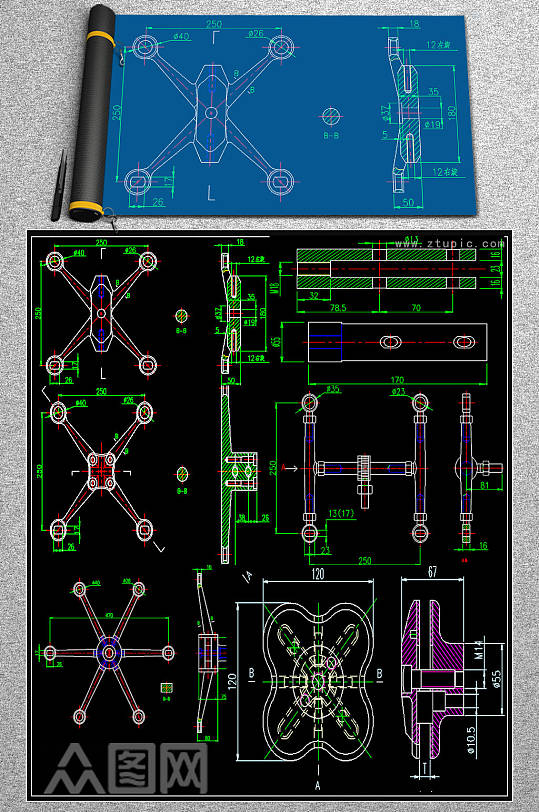 原创幕墙节点CAD图库-众图网