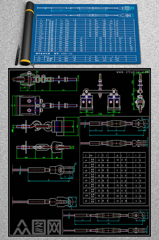 原创精心幕墙节点CAD大样-众图网