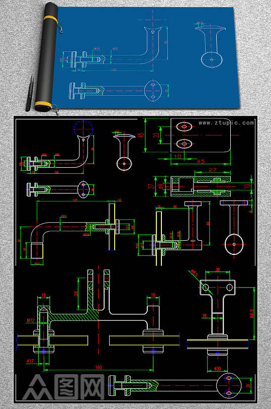 2019.原创幕墙节点CAD大样-众图网