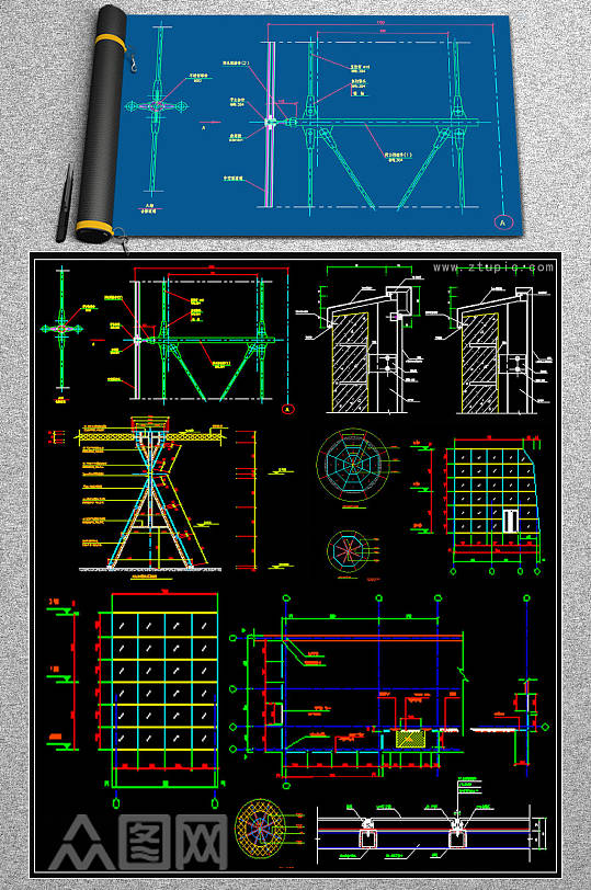 2019幕墙节点CAD素材.-众图网