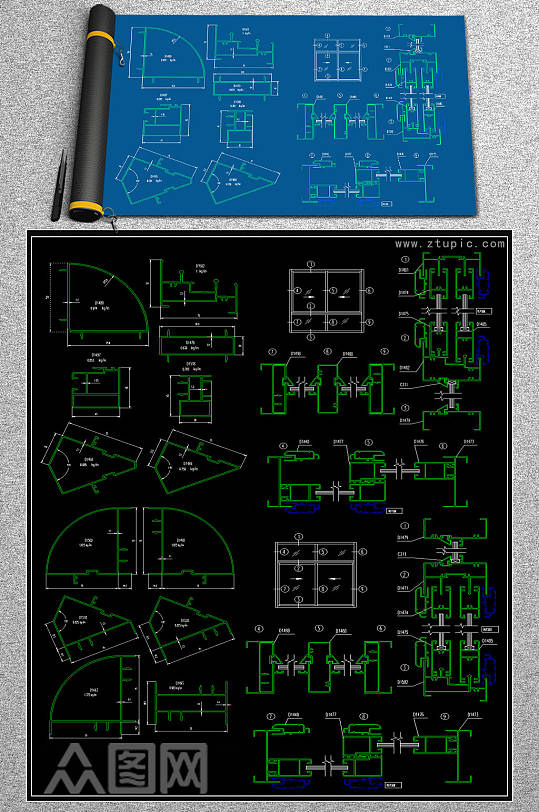 全套铝合金门窗CAD模块