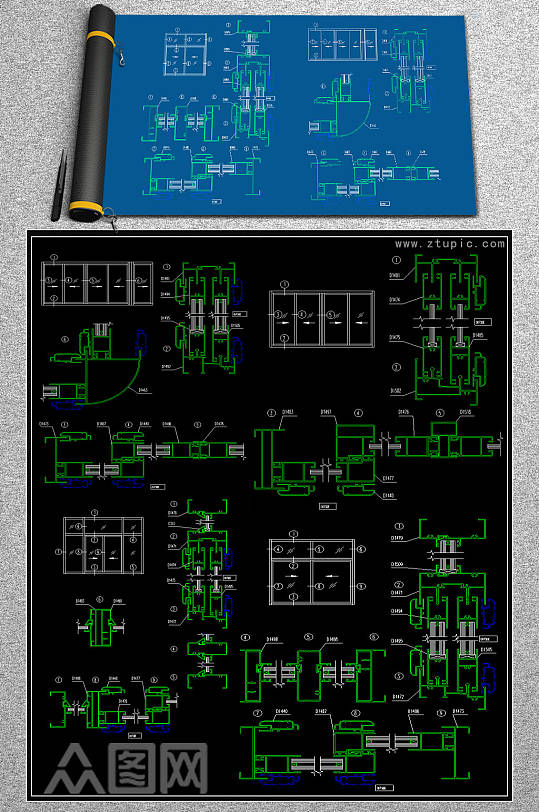 齐全铝合金门窗CAD模版