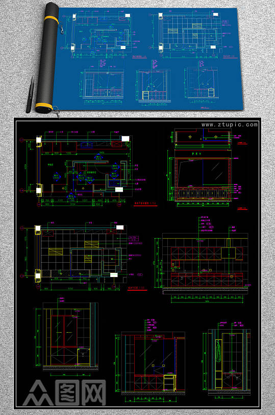 豪华厨房CAD施工图