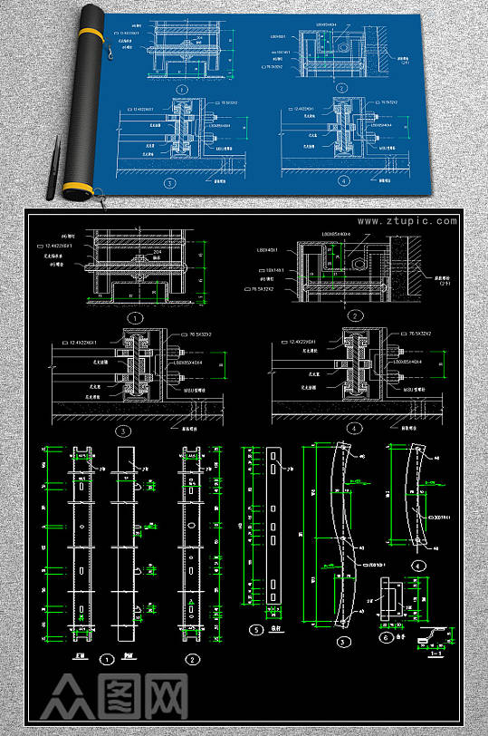 最新铁栅门构件CAD详图