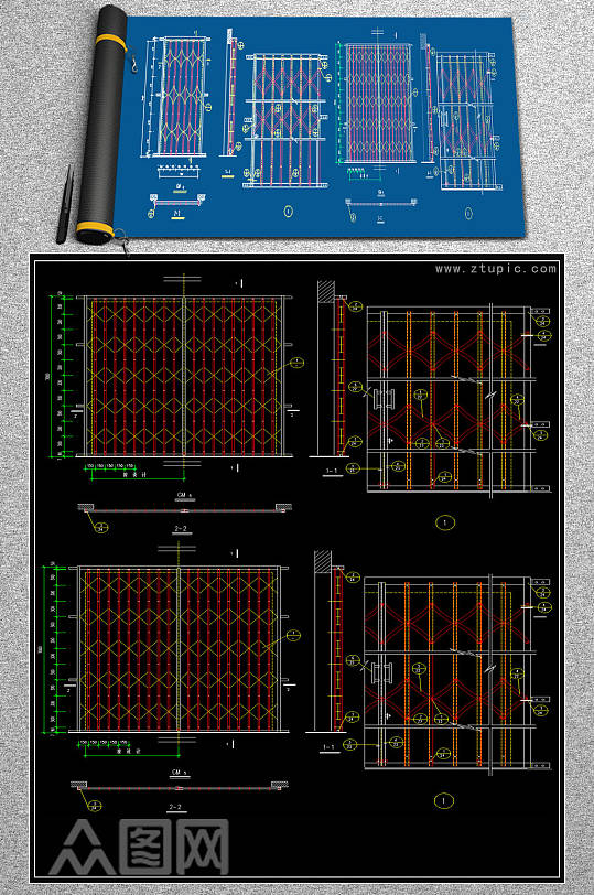 异形铁栅门CAD素材