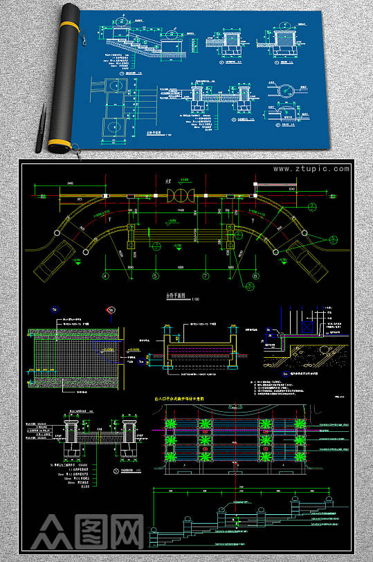 最新出入口设计CAD详图