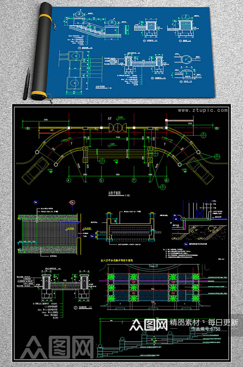 最新出入口设计CAD详图素材