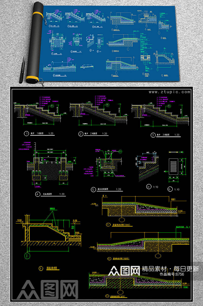 新款坡道CAD施工图素材