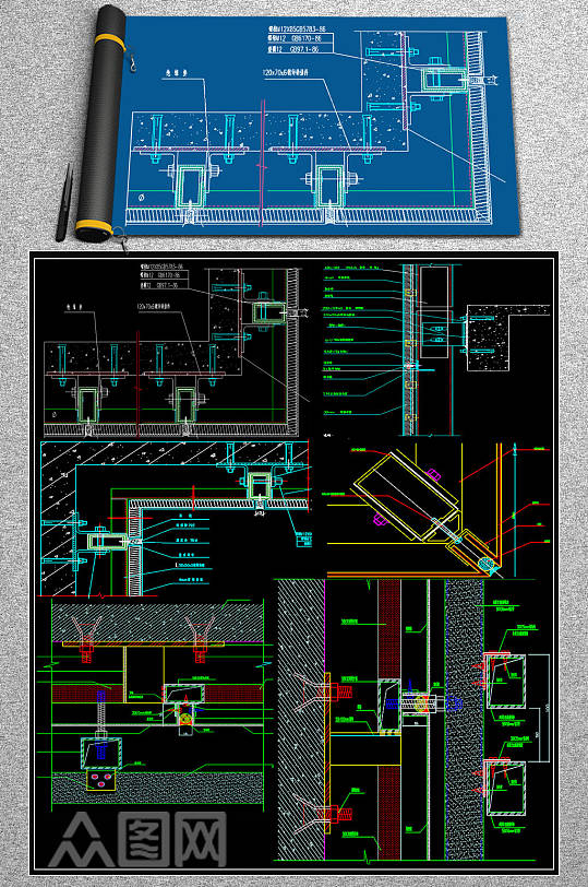原创铝板幕墙CAD图块