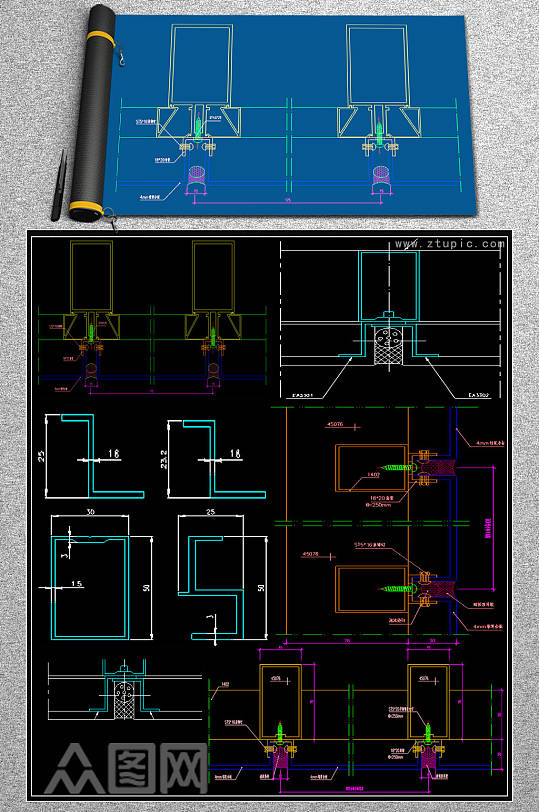 最新铝板节点cad模板