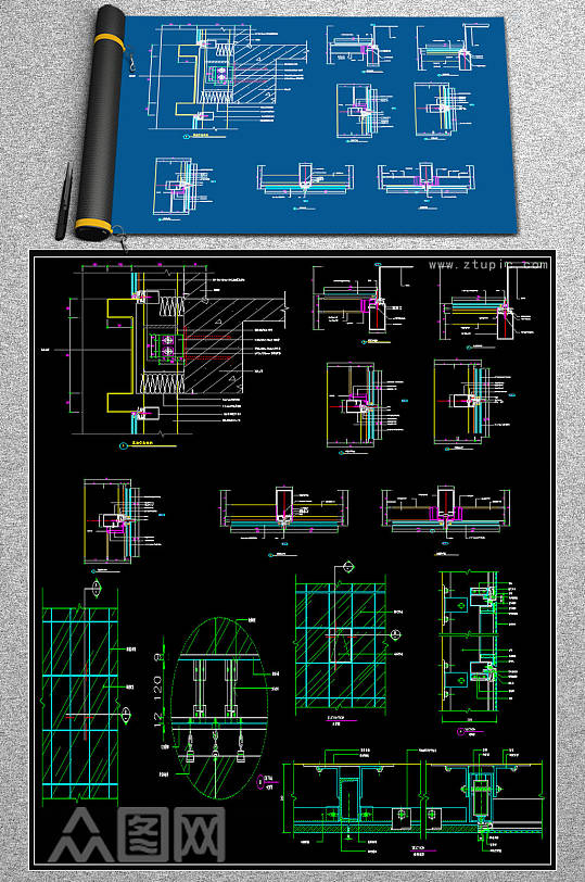 最全玻璃节点CAD图库-众图网
