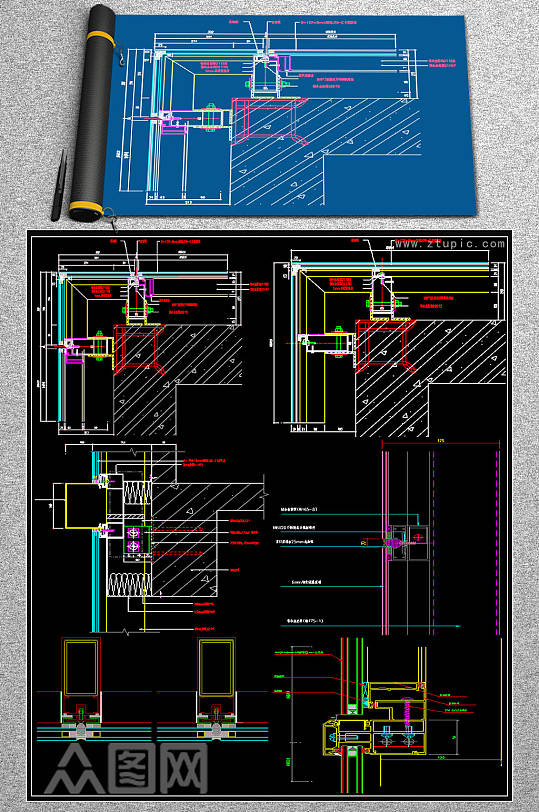 原创幕墙CAD图库-众图网