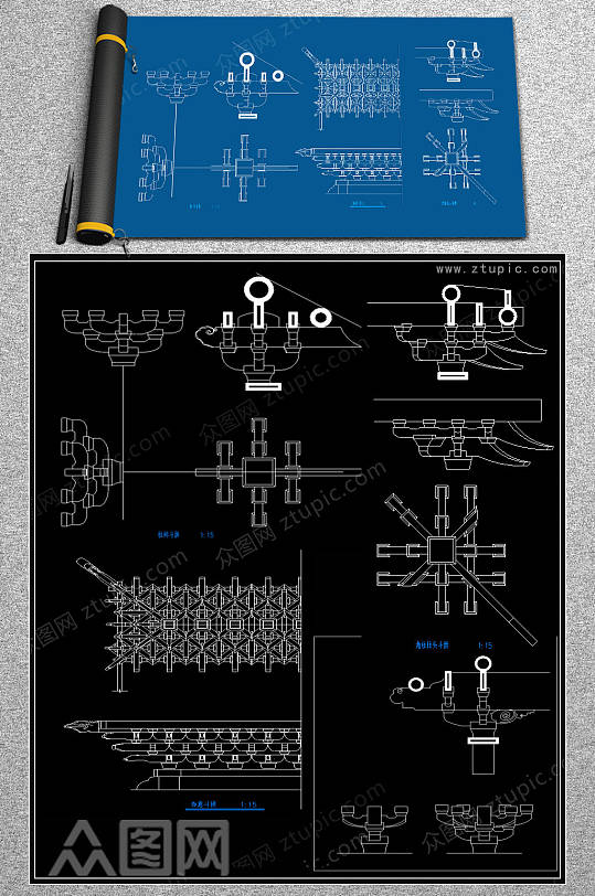 原创斗拱CAD素材