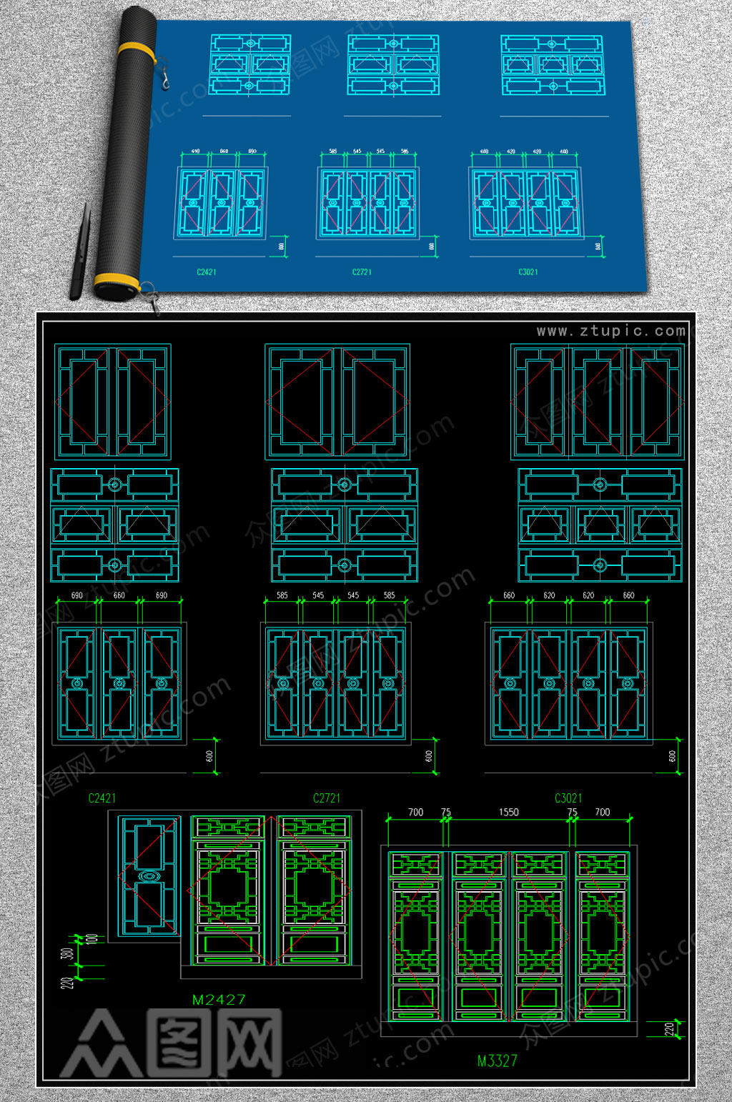 新款檐口外墙CAD图素材