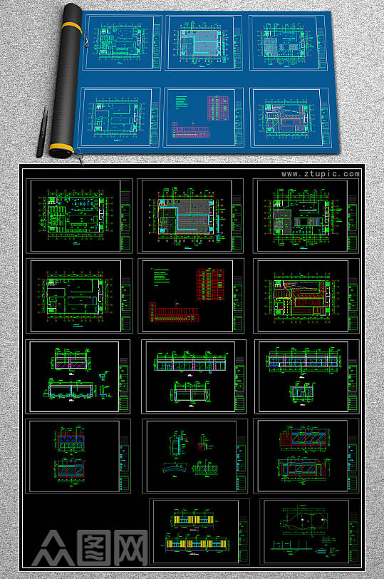 高档健身中心CAD平面图-众图网