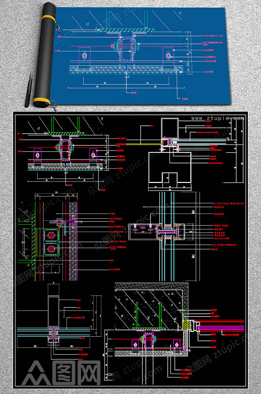 全套幕墙节点CAD施工图