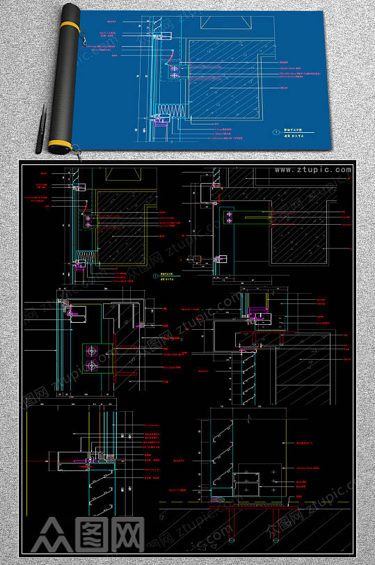 精品幕墙节点CAD图纸