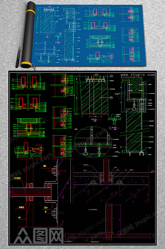 最全门厅吊挂幕墙CAD施工图