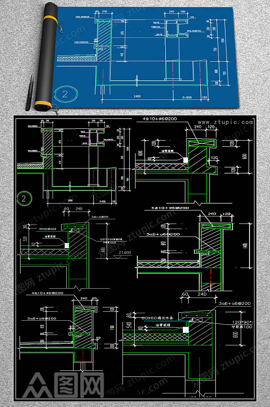 地面变形缝CAD图集-众图网