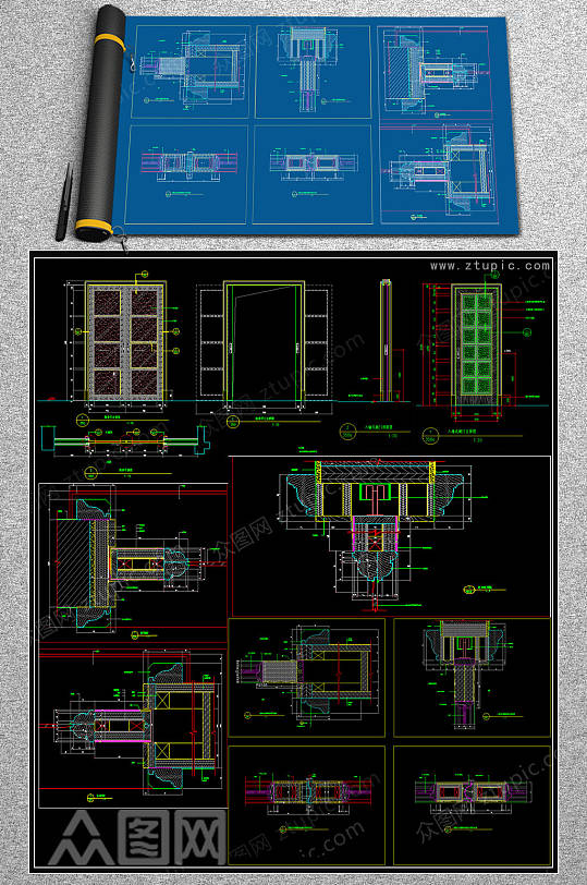 最新门楼节点CAD大全-众图网