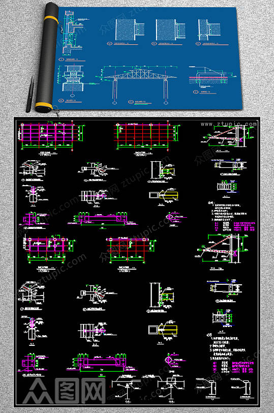 原创各种雨棚CAD节点-众图网