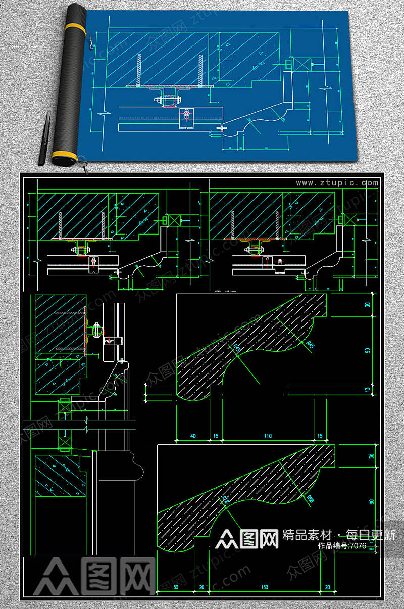 常用干挂幕墙节点CAD图集素材