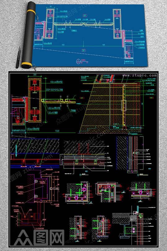 原创石材标准节点CAD施工图-众图网