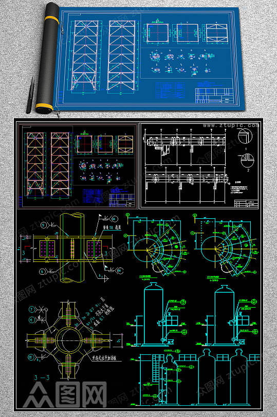 2019建筑钢架构造CAD详图-众图网