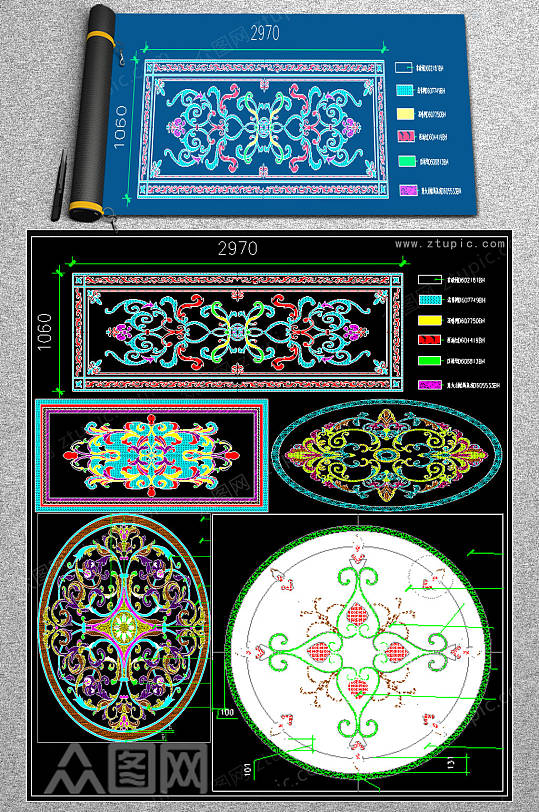 整套拼花CAD图集-众图网