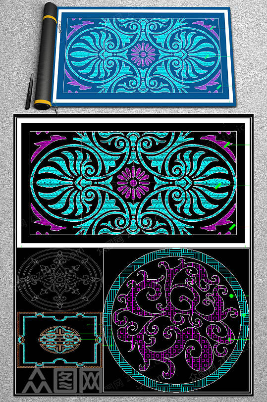 整套拼花CAD素材-众图网