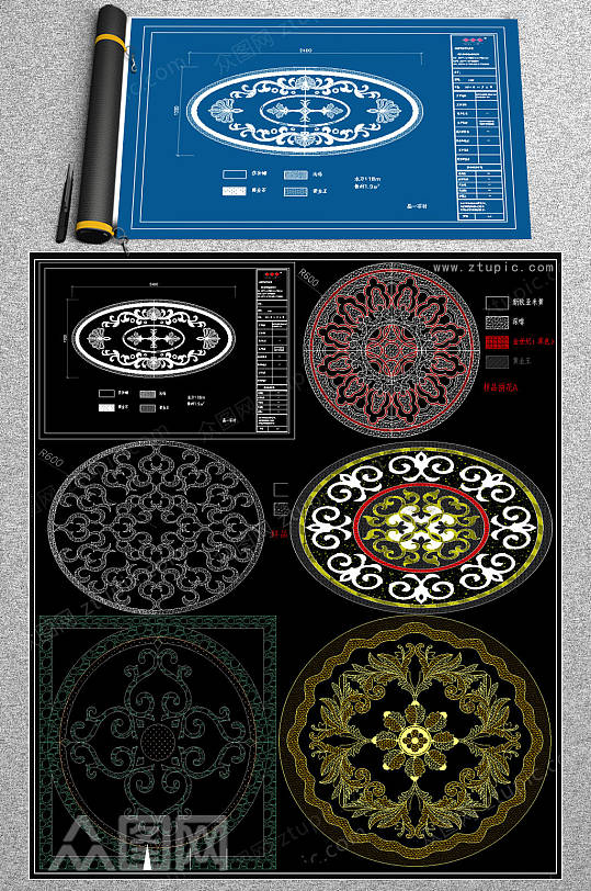 欧式拼花CAD图集-众图网