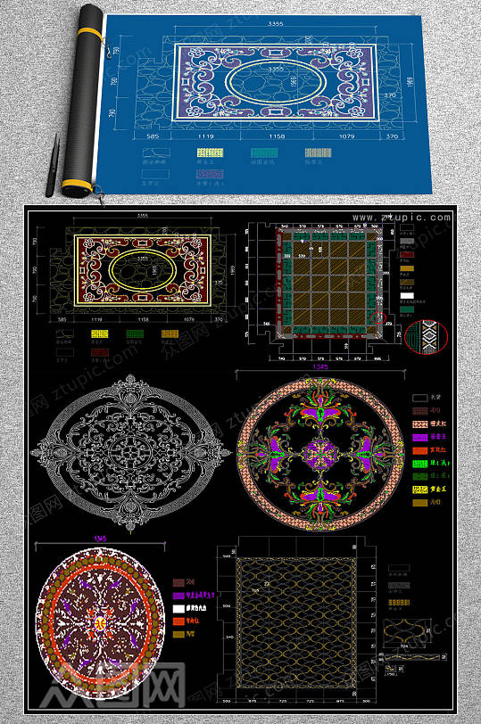 原创水刀拼花CAD-众图网