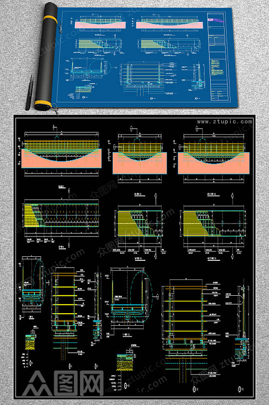 最新木桥CAD素材-众图网