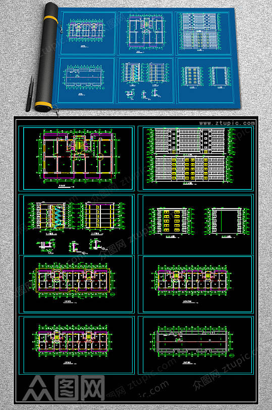 藏式住宅CAD平面图-众图网