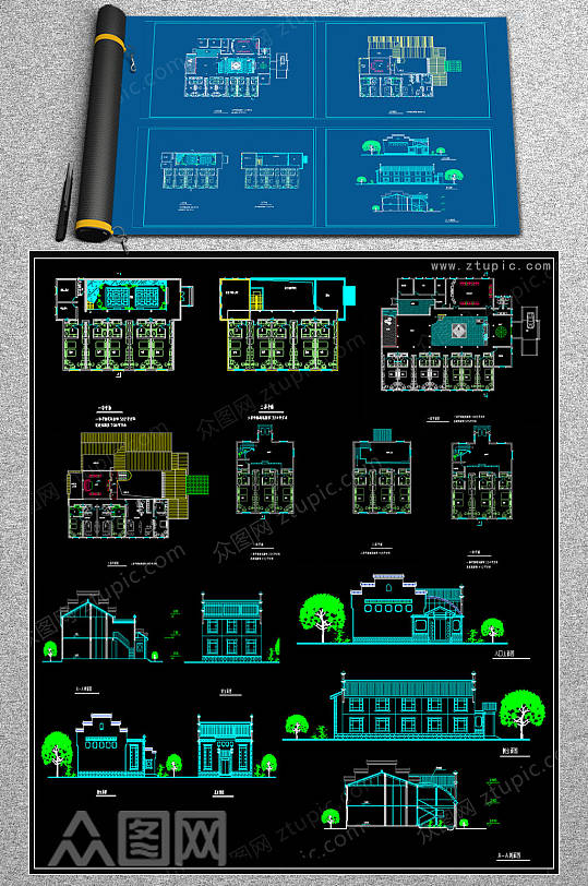 整套酒店CAD图例-众图网